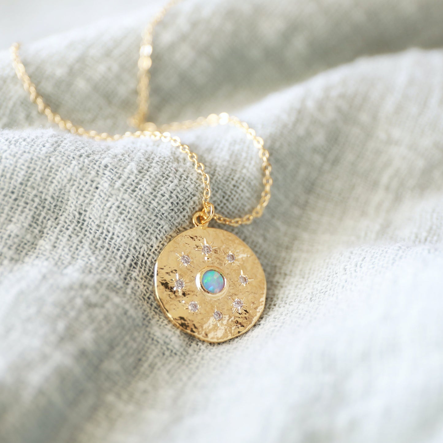 Stars Necklace, CZ Stone Stars with Opal Stone Necklace, Dainty Necklace,Bridesmaid Gift,Birthday Gift,Graduation Gift