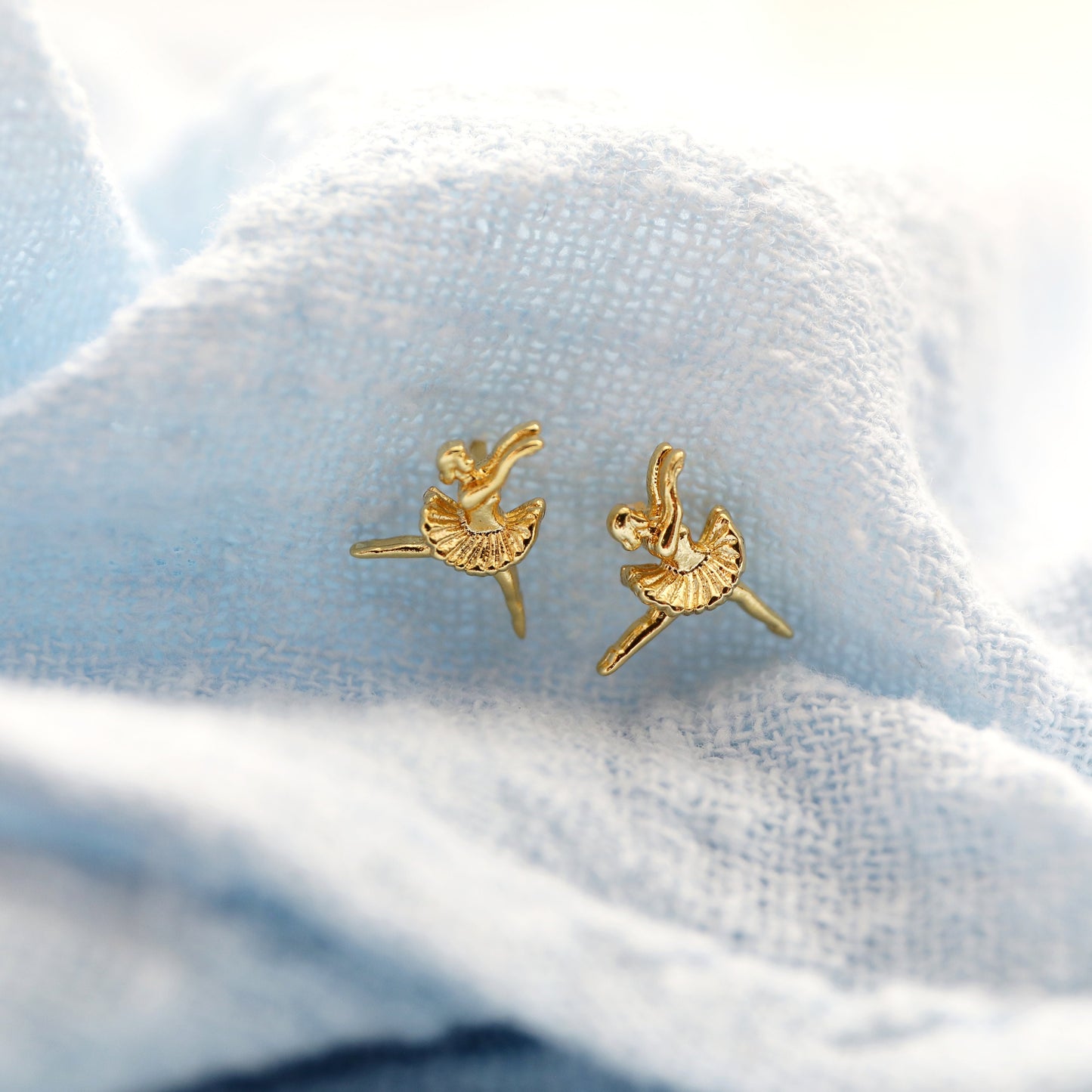 Super Tiny Gold Ballerina Earrings, Ballerina Earrings, Dancer Earrings