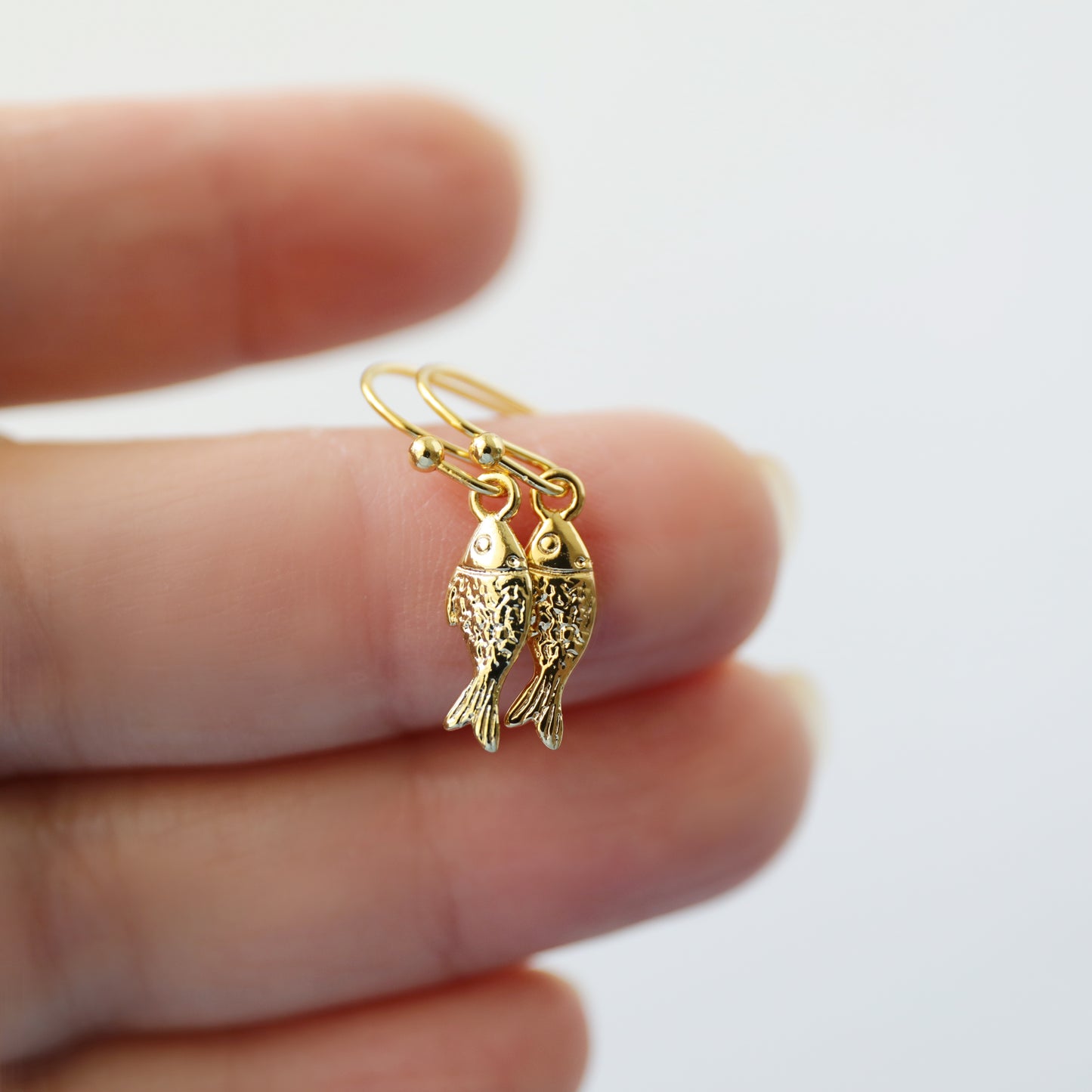 Tiny Gold Fish Earrings