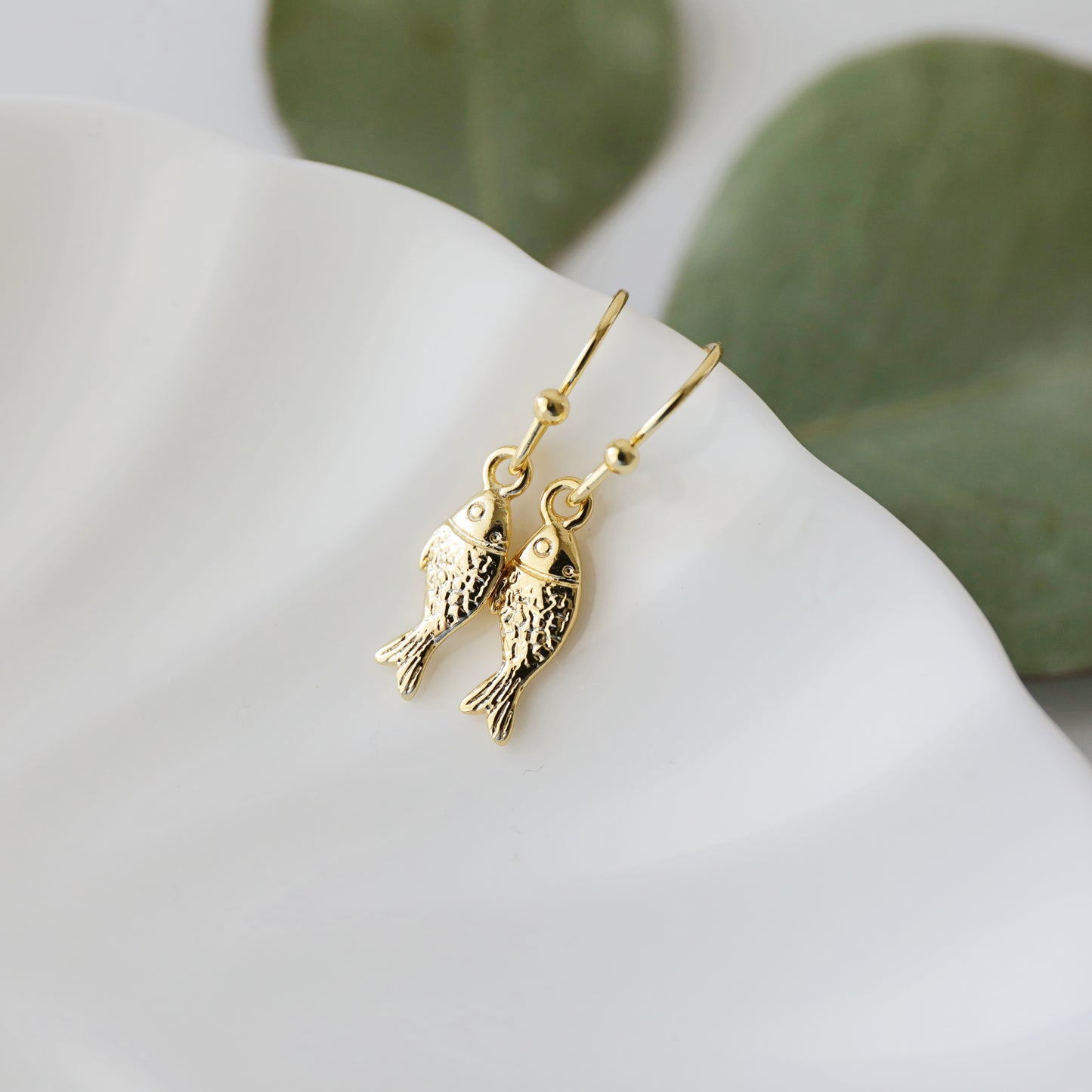 Tiny Gold Fish Earrings