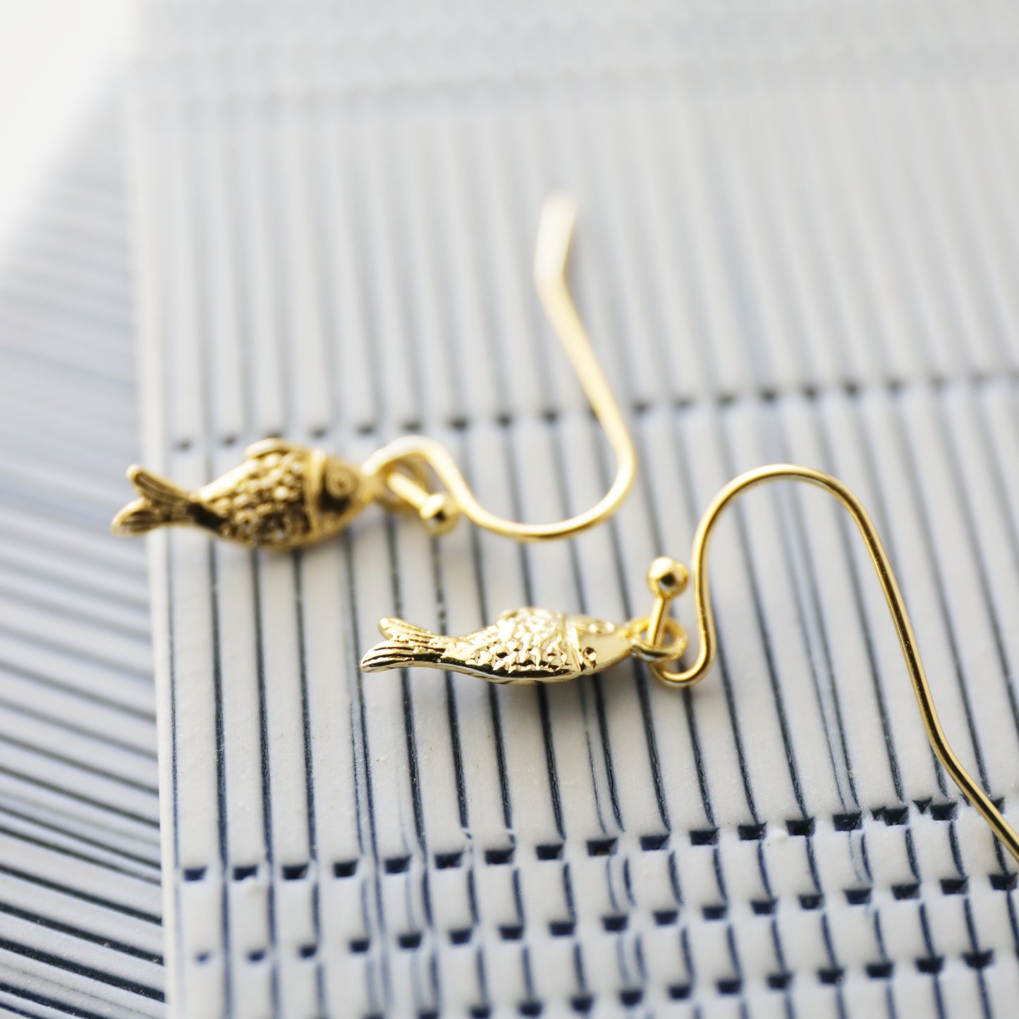 Tiny Gold Fish Earrings