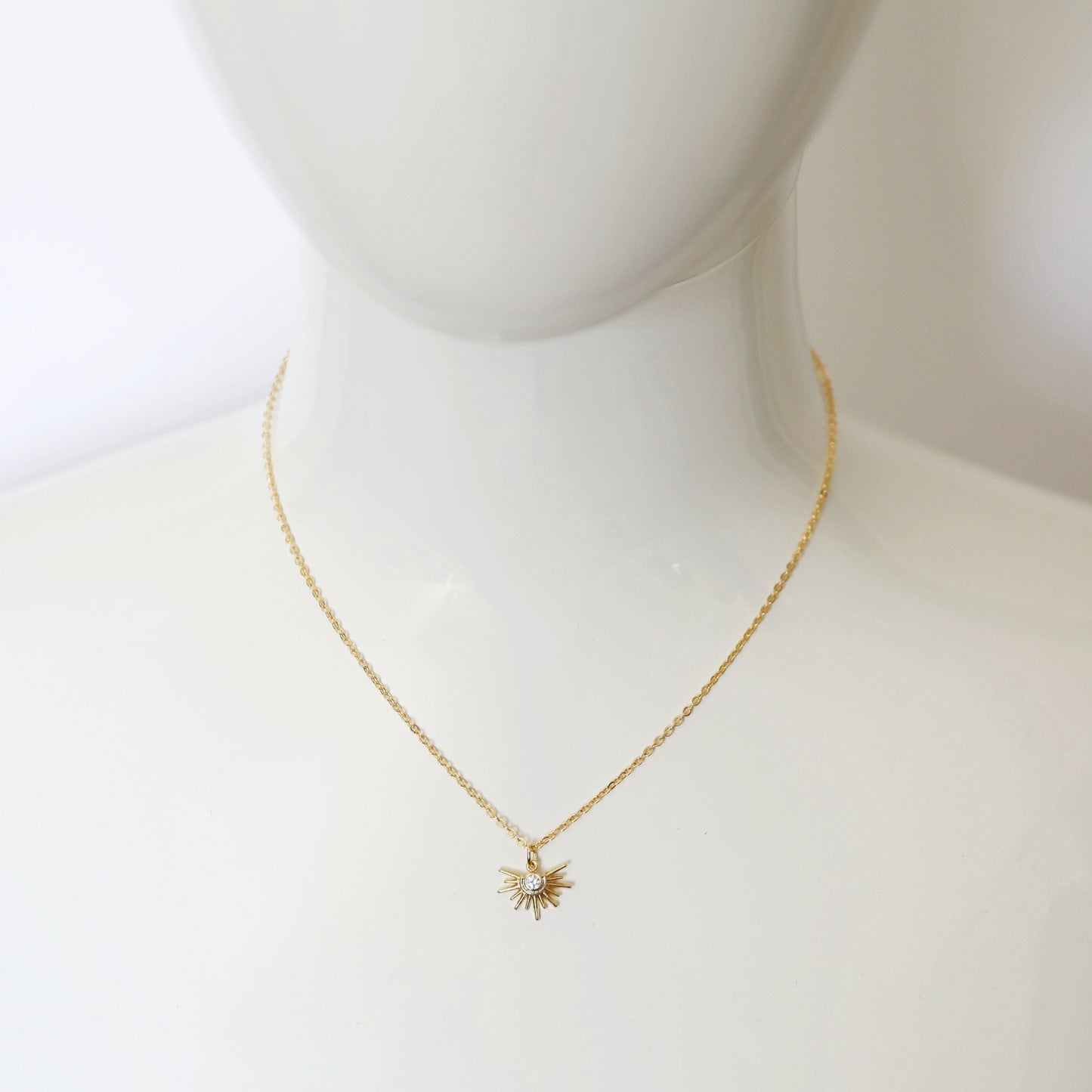 Sun Necklace, Dainty CZ Stone Sun Charm Necklace,April Birthstone Necklace,Birthday Gift, Layered Necklace,Minimalist Necklace