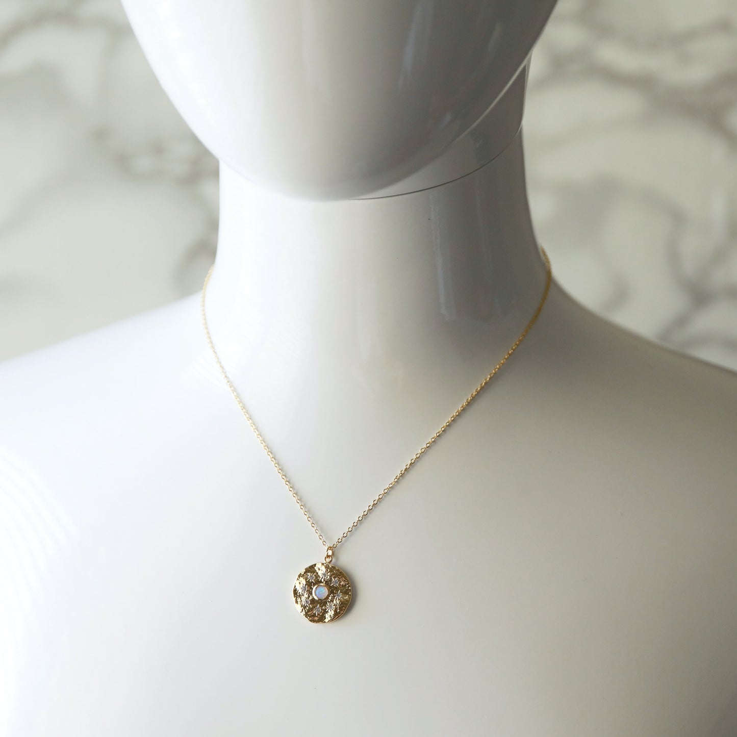 Stars Necklace, CZ Stone Stars with Opal Stone Necklace, Dainty Necklace,Bridesmaid Gift,Birthday Gift,Graduation Gift