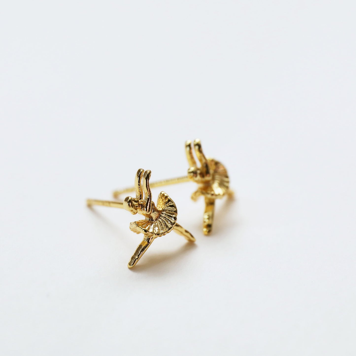 Super Tiny Gold Ballerina Earrings, Ballerina Earrings, Dancer Earrings