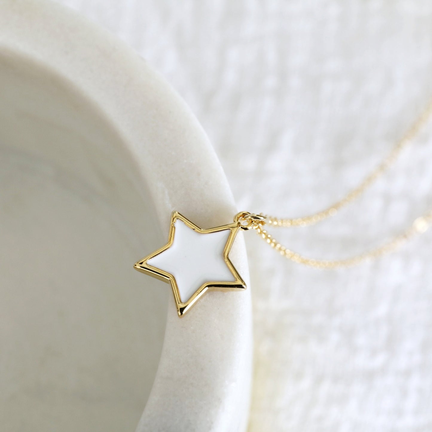 White Star Charm Necklace