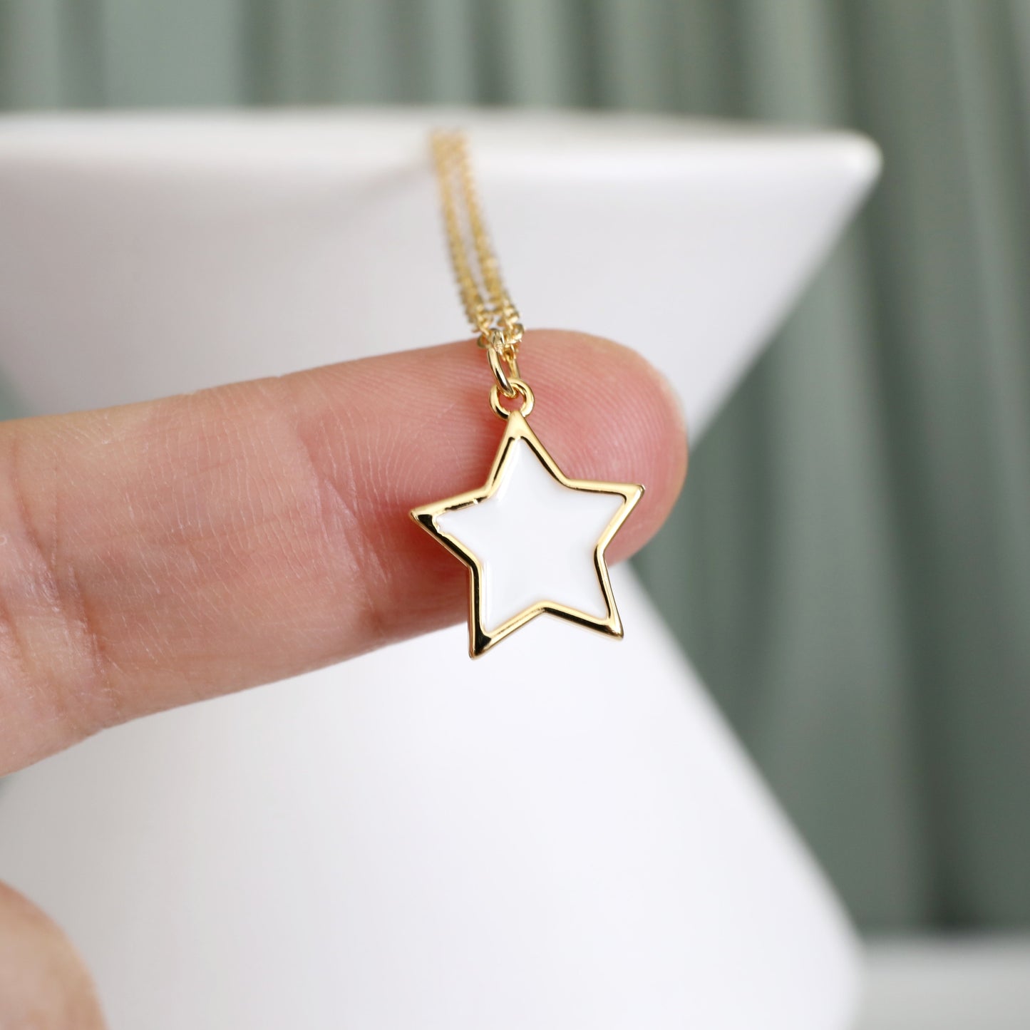 White Star Charm Necklace