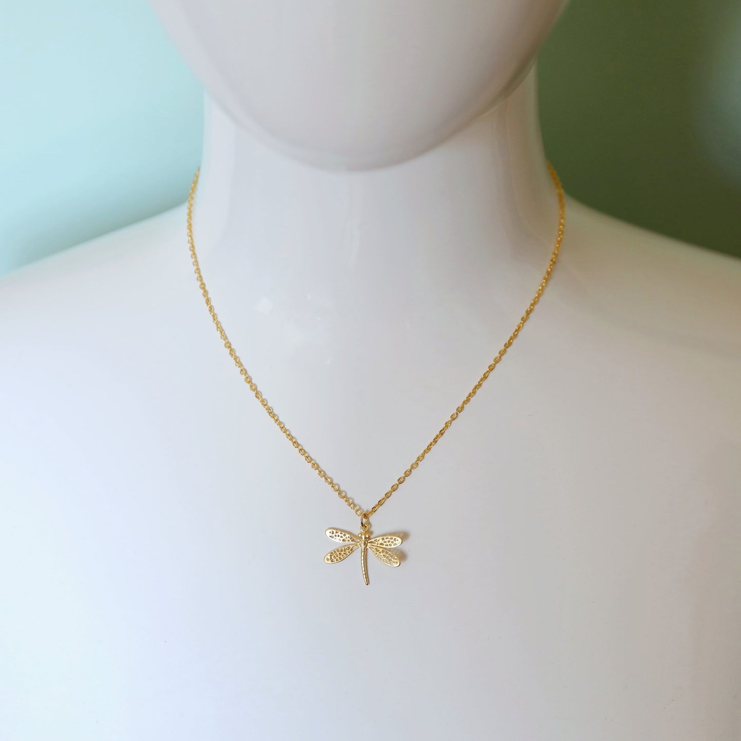 Dragonfly Necklace, Gold dragonfly Necklace, Birthday Gift, Layered Necklace