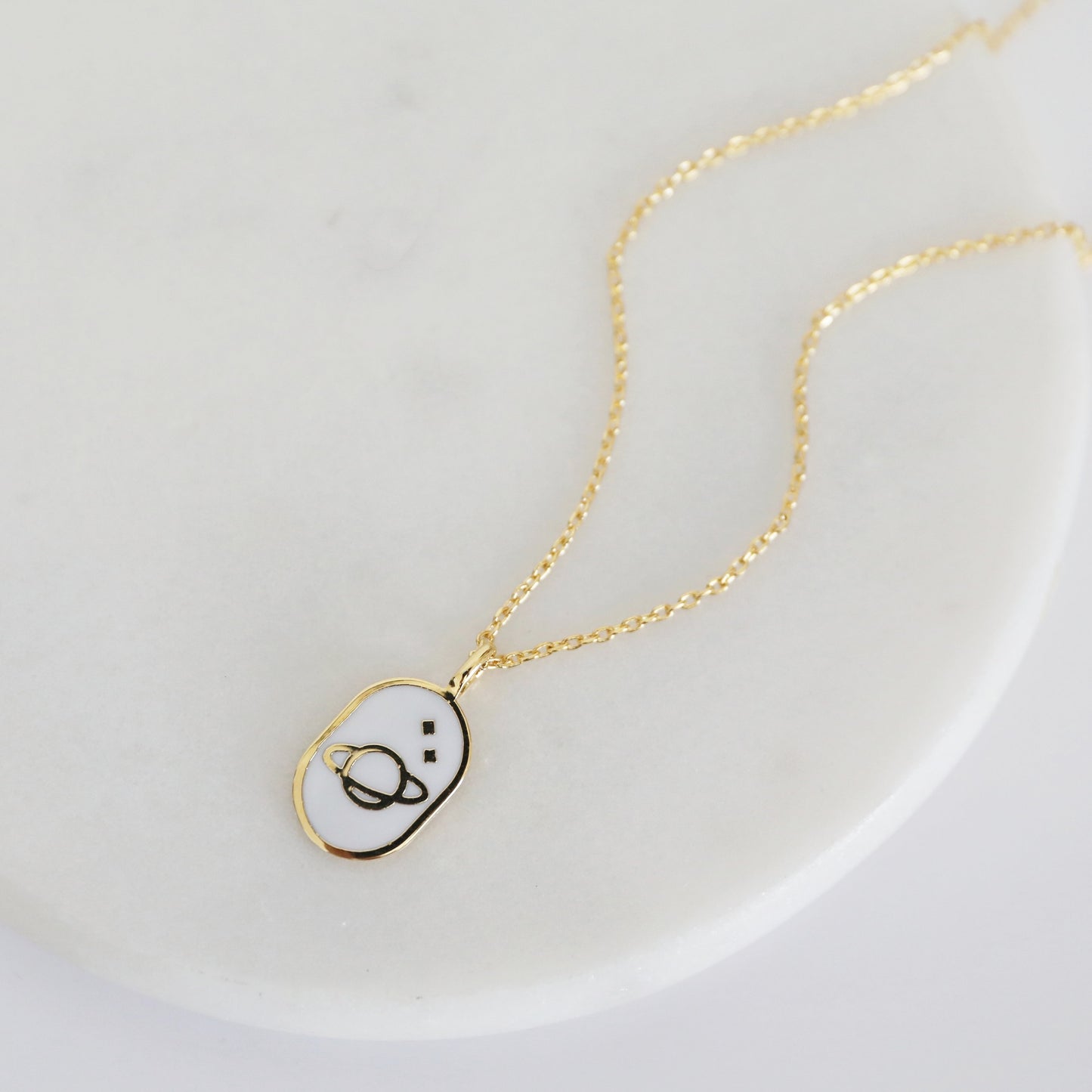 Space, Universe, Saturn, Planet Necklace