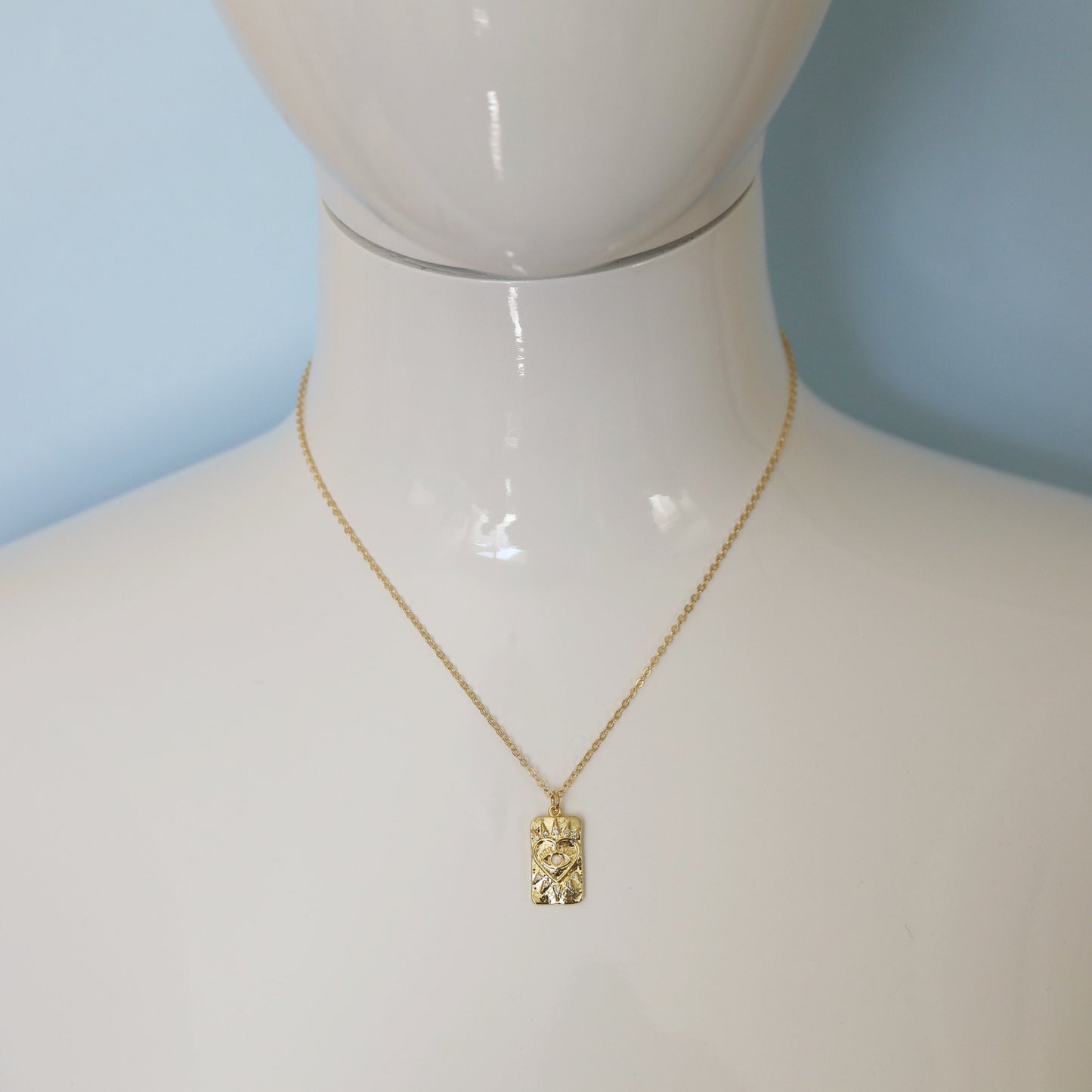 Heart Opal Stone Eye Pendant Necklace, Gold Heart Necklace, Gift for Sister, Birthday Gift, Birthday Gift