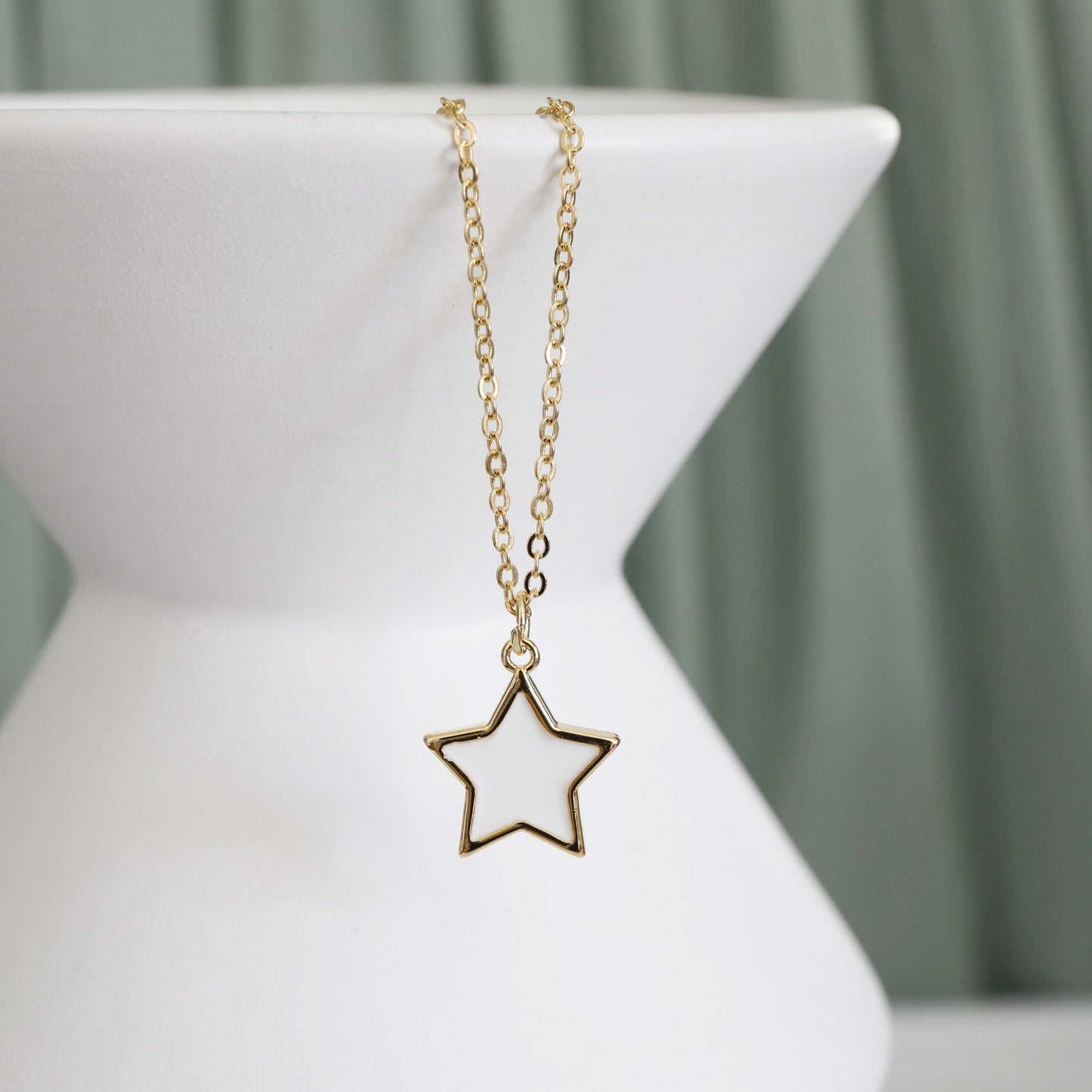 White Star Charm Necklace