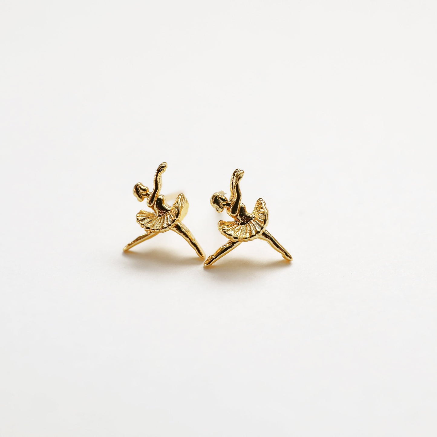Super Tiny Gold Ballerina Earrings, Ballerina Earrings, Dancer Earrings