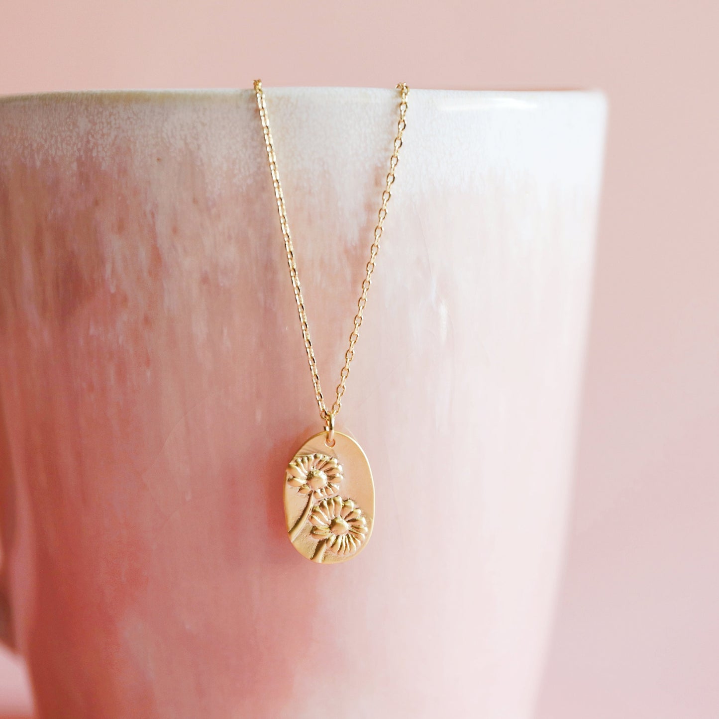 Two Flowers Pendant Necklace, Sister Necklace, Best Friend Necklace, BFF Necklace
