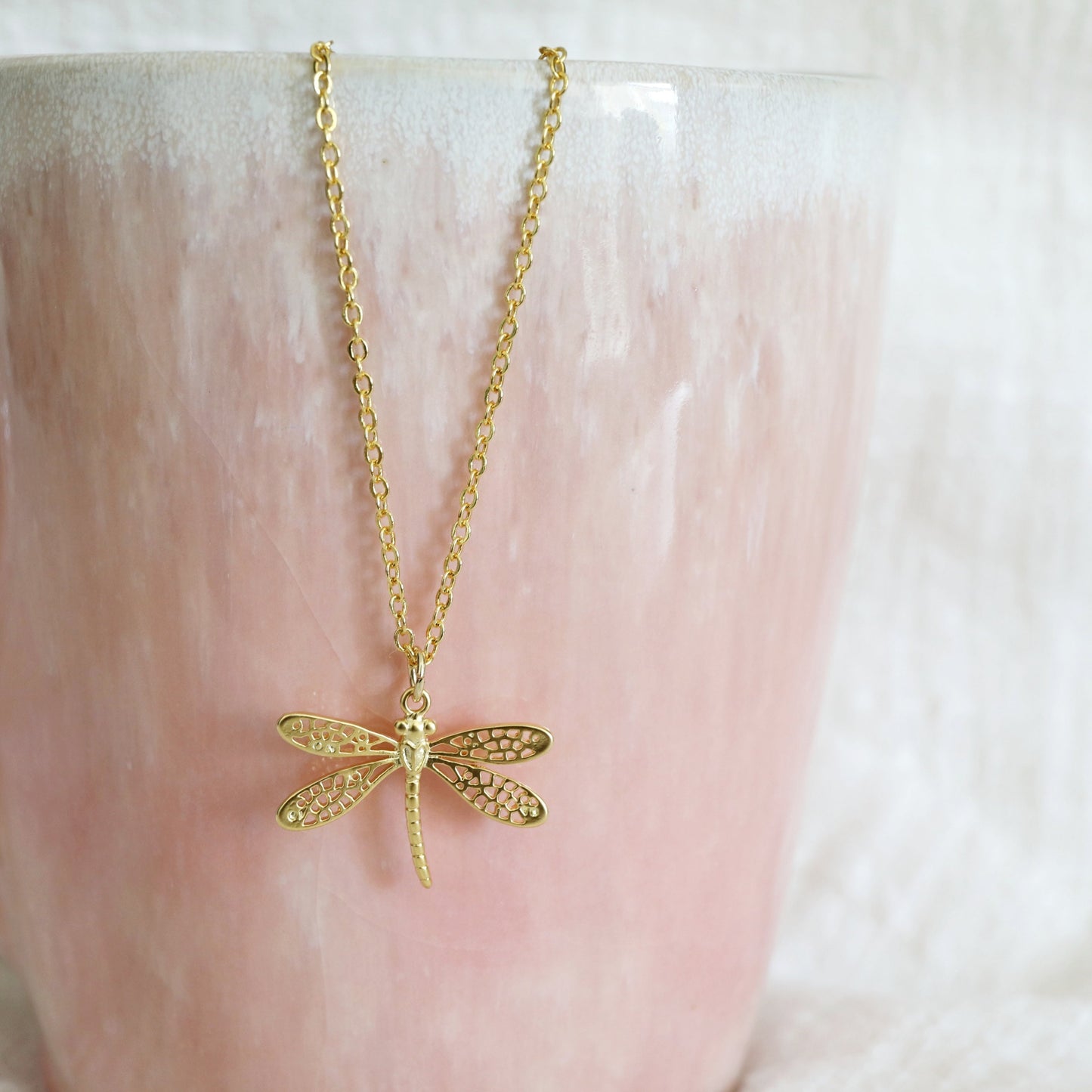 Dragonfly Necklace, Gold dragonfly Necklace, Birthday Gift, Layered Necklace