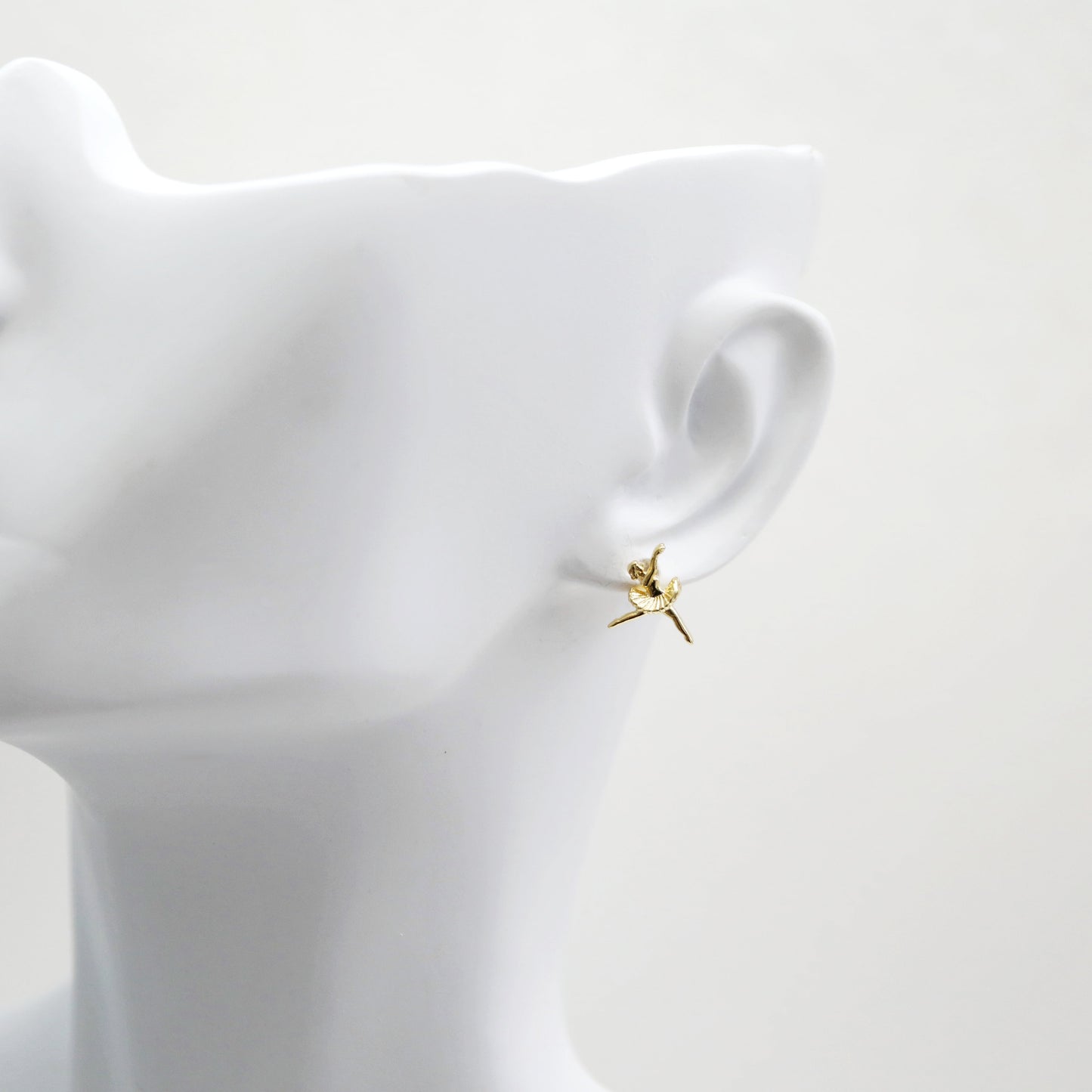 Super Tiny Gold Ballerina Earrings, Ballerina Earrings, Dancer Earrings