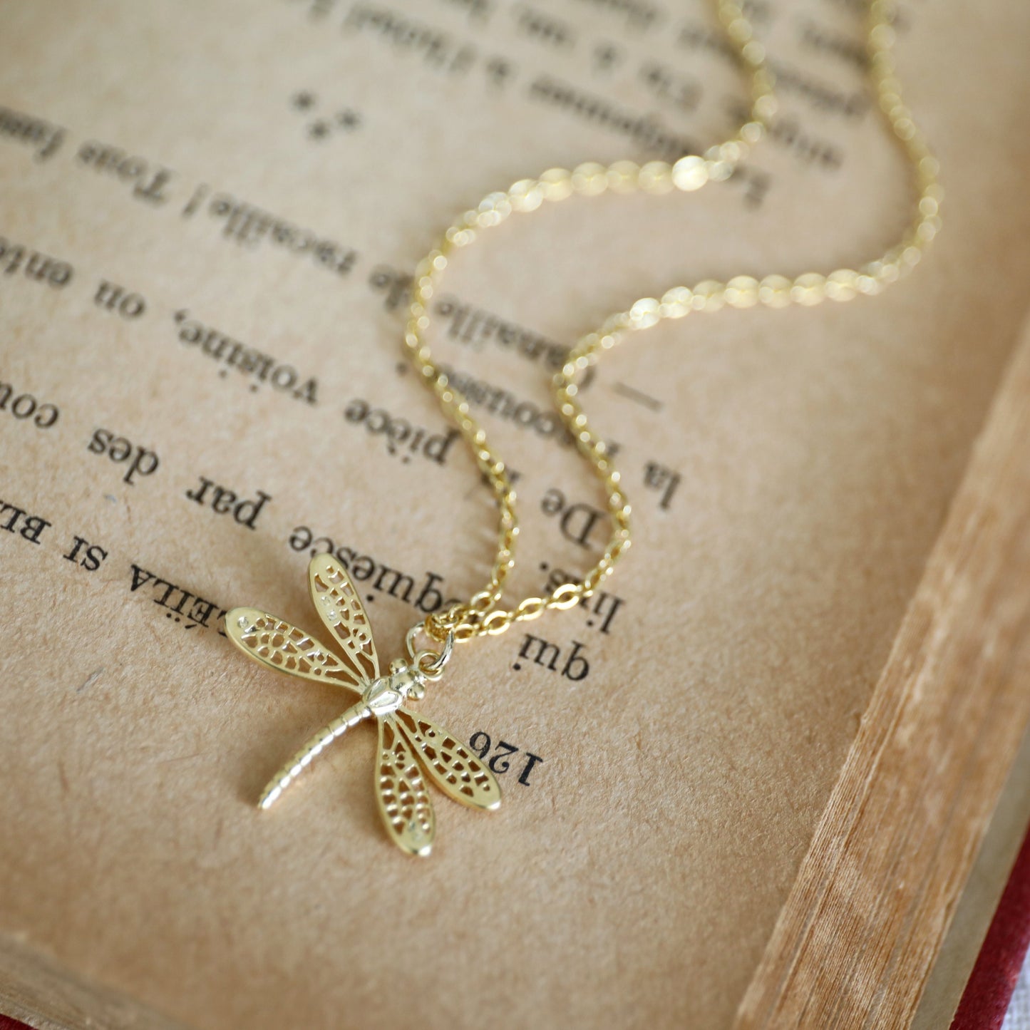 Dragonfly Necklace, Gold dragonfly Necklace, Birthday Gift, Layered Necklace