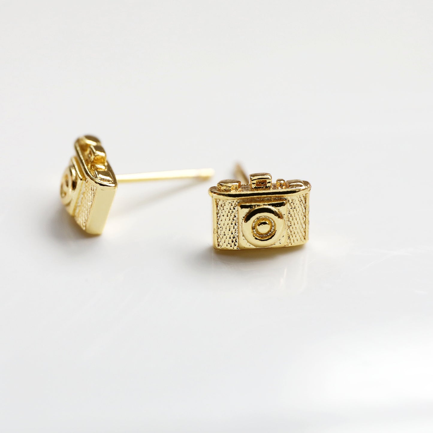 Super Tiny Gold Camera Earrings, Camera Earrings,Birthday Gift