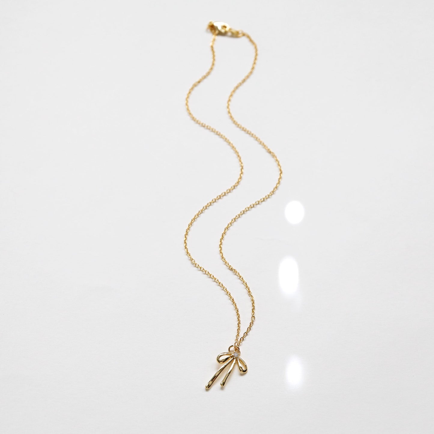 Gold Bow Charm Necklace, Bow Necklace, Bridesmaid Gift,Birthday Gift, Best Friend Gift, Wired Bow Necklace,Tie the Knot Necklace