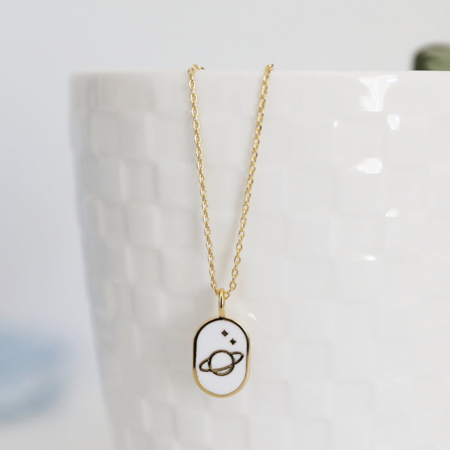 Space, Universe, Saturn, Planet Necklace