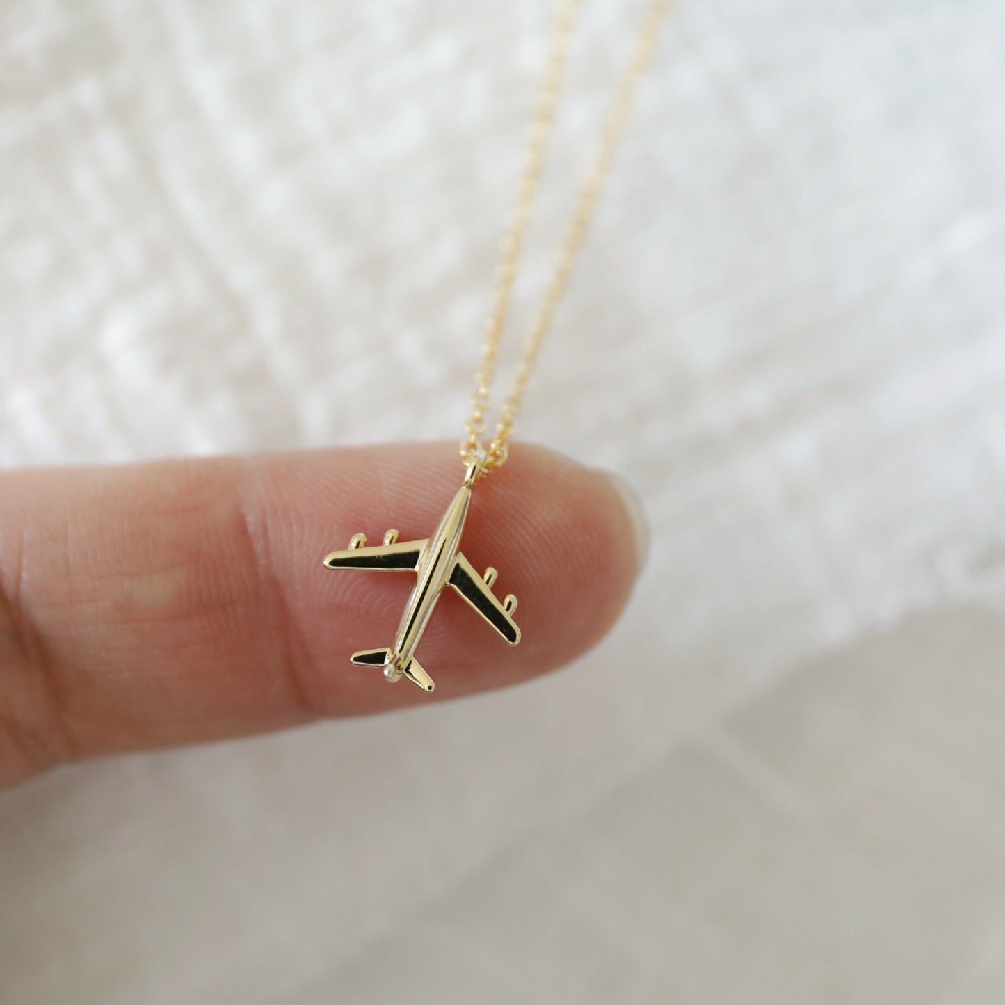 Airplane Charm Necklace, Gold Tiny Airplane Necklace, Dainty Necklace, Minimalist Necklace, Birthday Gift