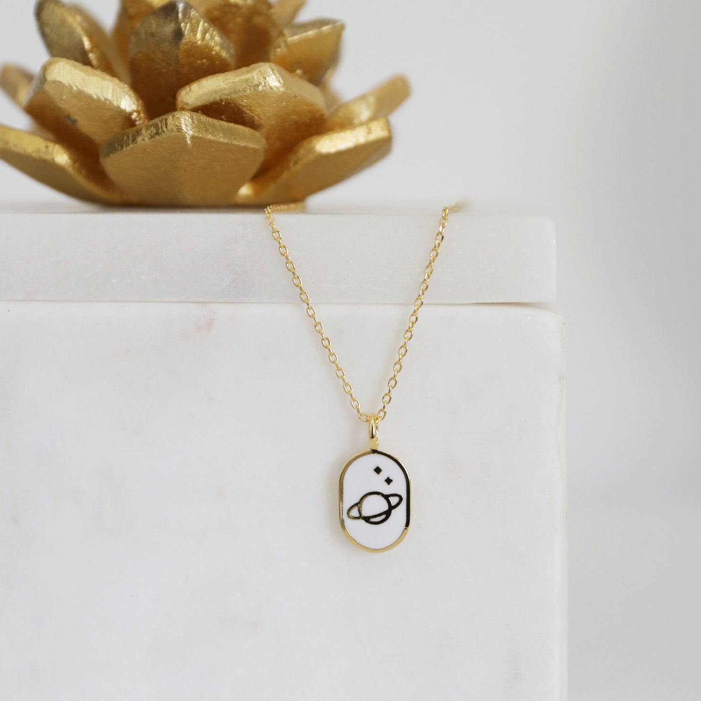 Space, Universe, Saturn, Planet Necklace