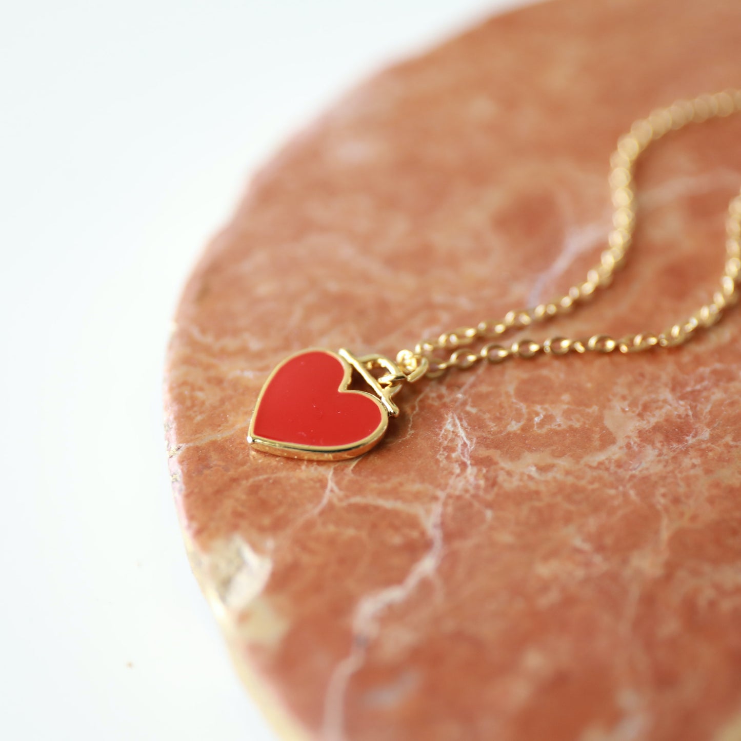 Dainty Red Heart Necklace