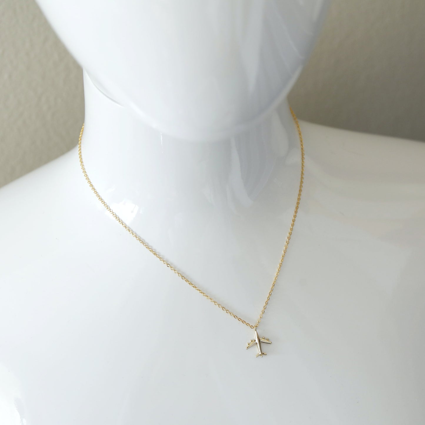 Airplane Charm Necklace, Gold Tiny Airplane Necklace, Dainty Necklace, Minimalist Necklace, Birthday Gift