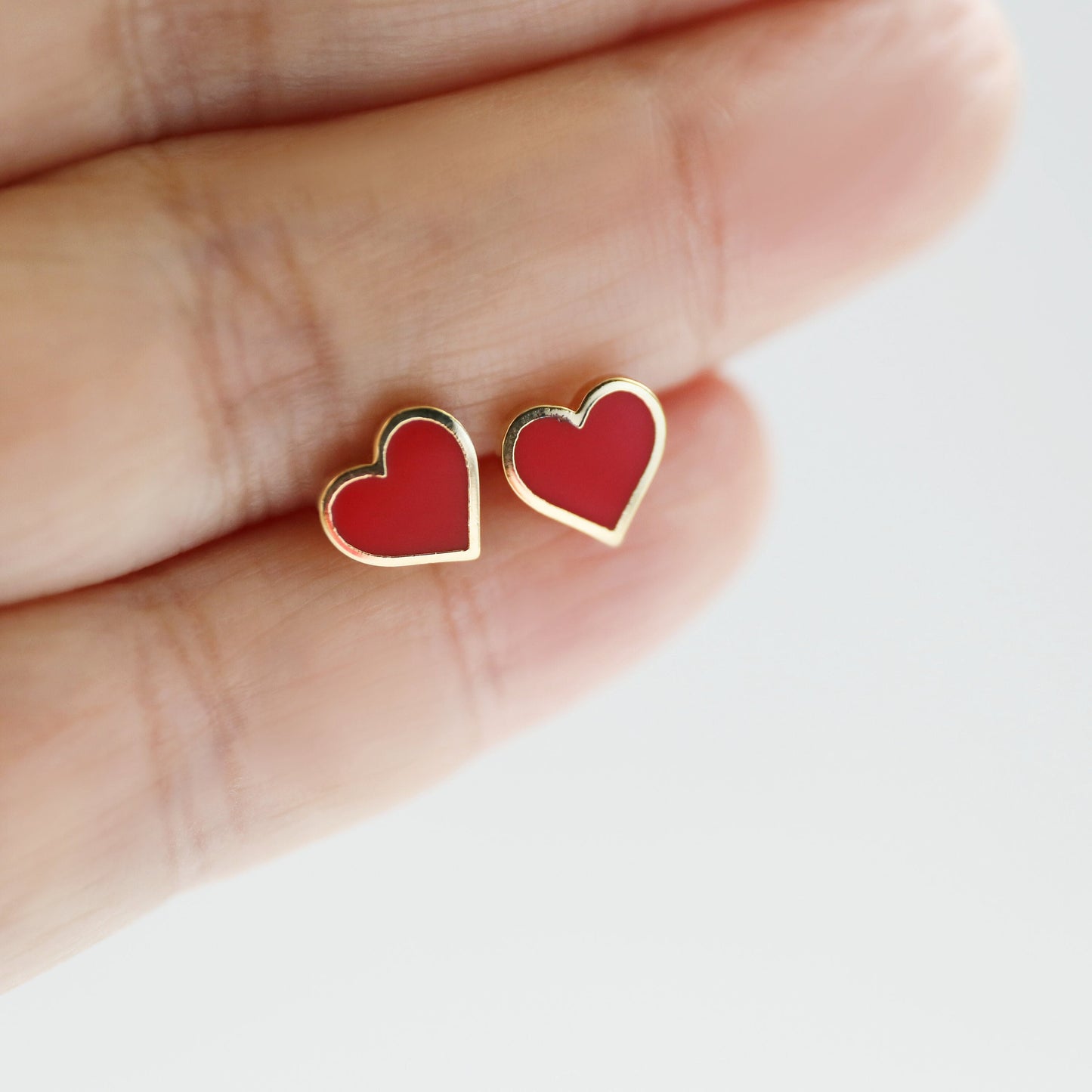 Super Tiny Red Heart Earrings, Heart Earrings,Birthday Gift, Graduation Gift