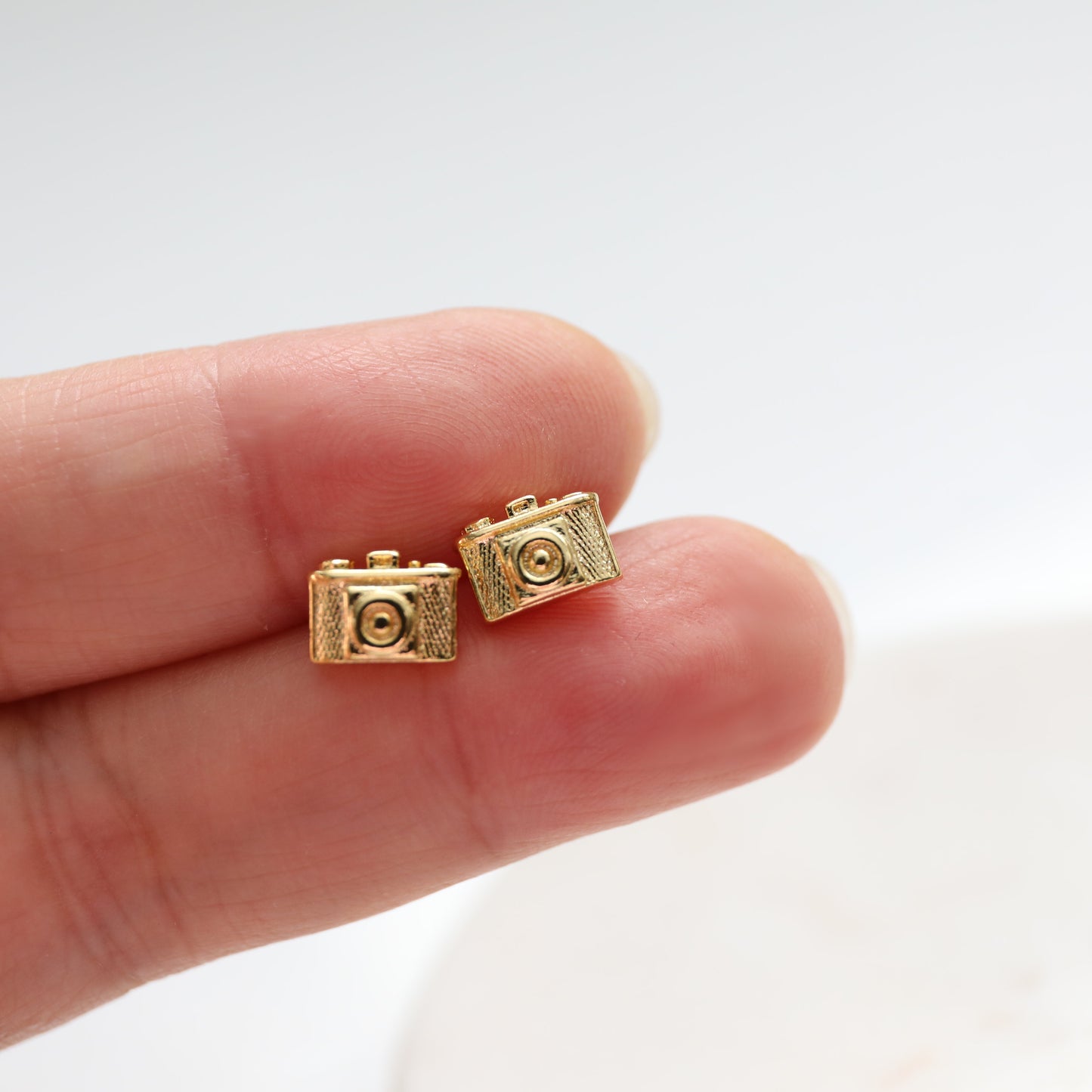 Super Tiny Gold Camera Earrings, Camera Earrings,Birthday Gift