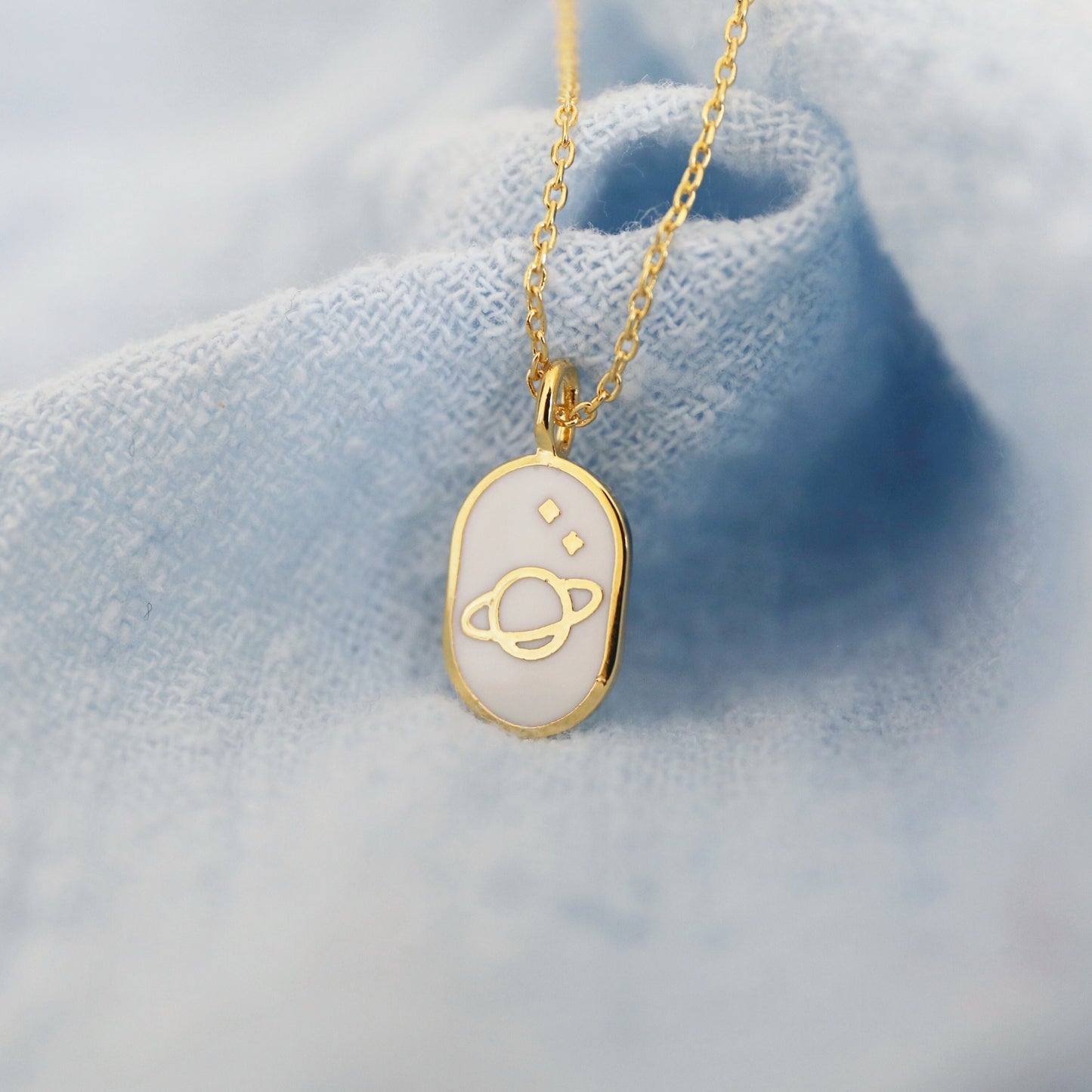 Space, Universe, Saturn, Planet Necklace
