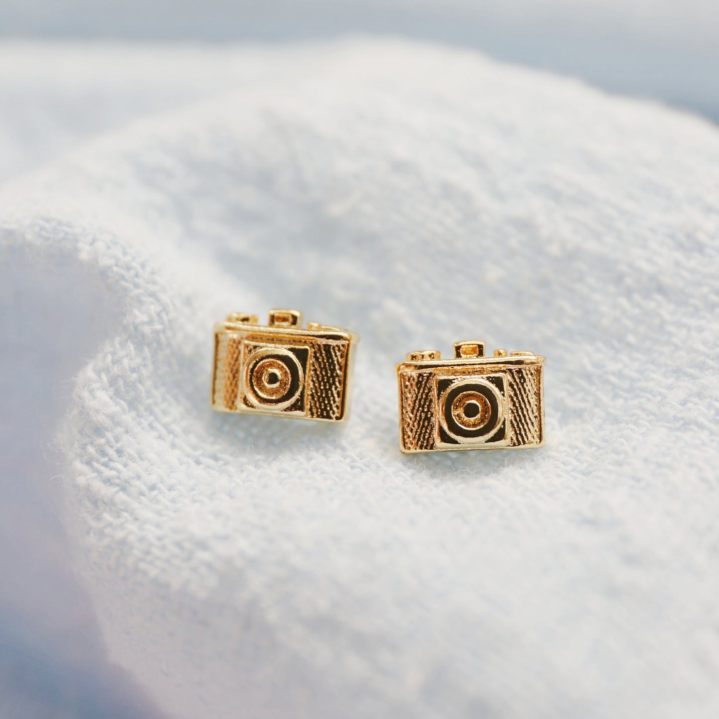 Super Tiny Gold Camera Earrings, Camera Earrings,Birthday Gift