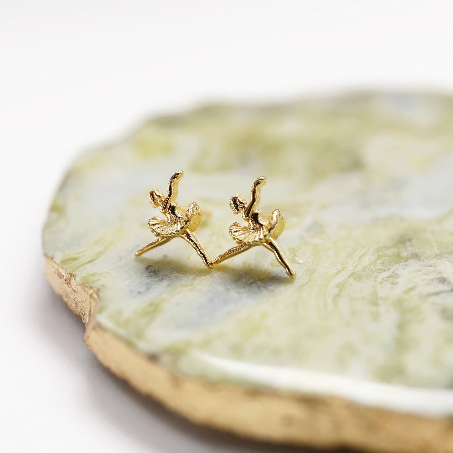 Super Tiny Gold Ballerina Earrings, Ballerina Earrings, Dancer Earrings