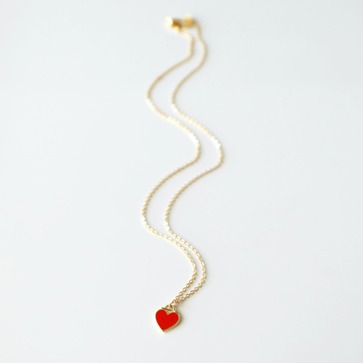 Dainty Red Heart Necklace