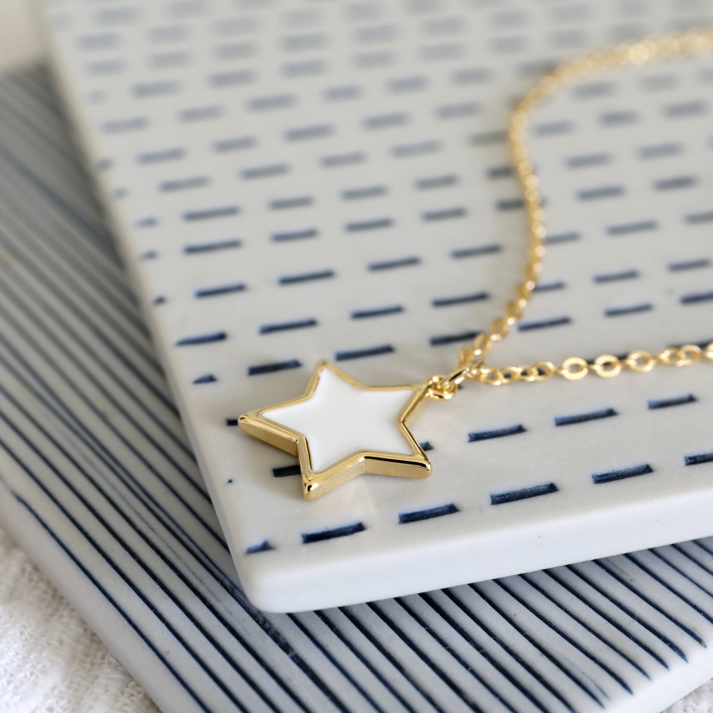 White Star Charm Necklace