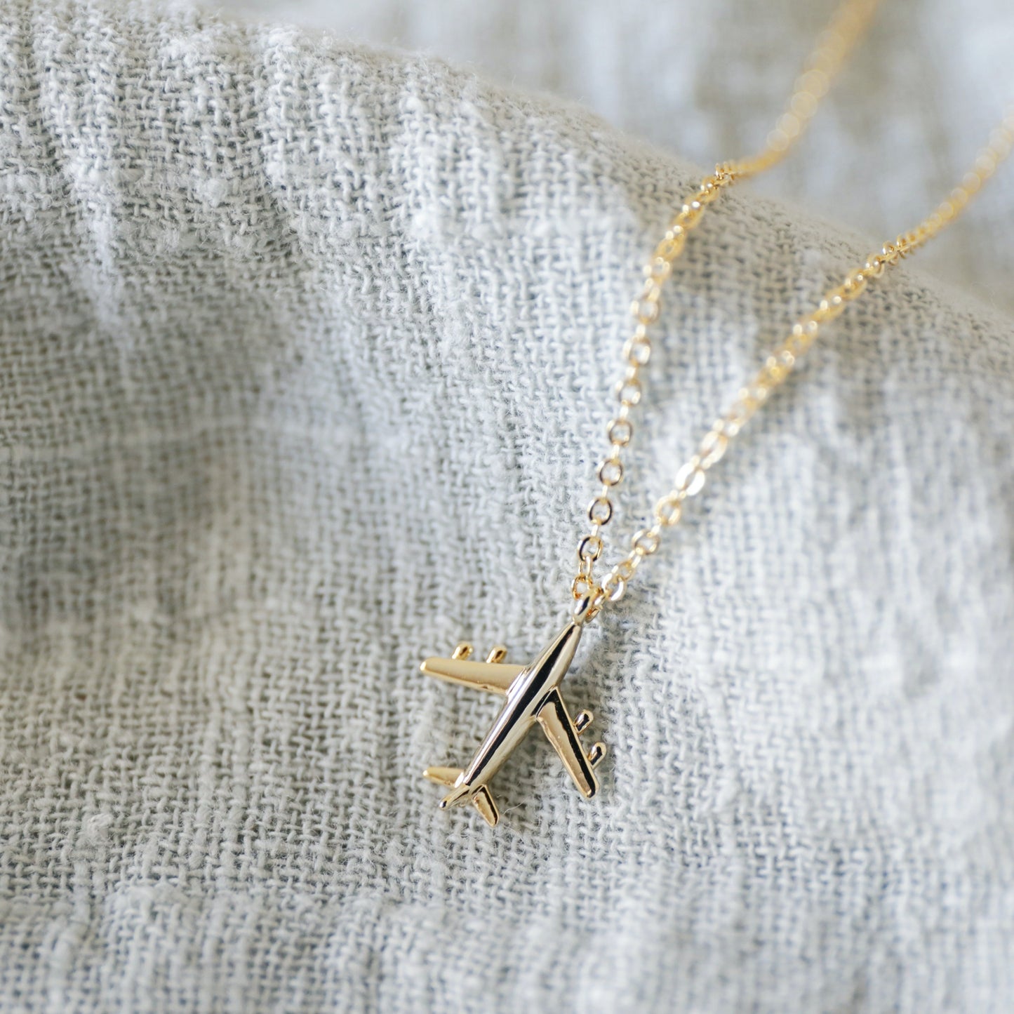 Airplane Charm Necklace, Gold Tiny Airplane Necklace, Dainty Necklace, Minimalist Necklace, Birthday Gift