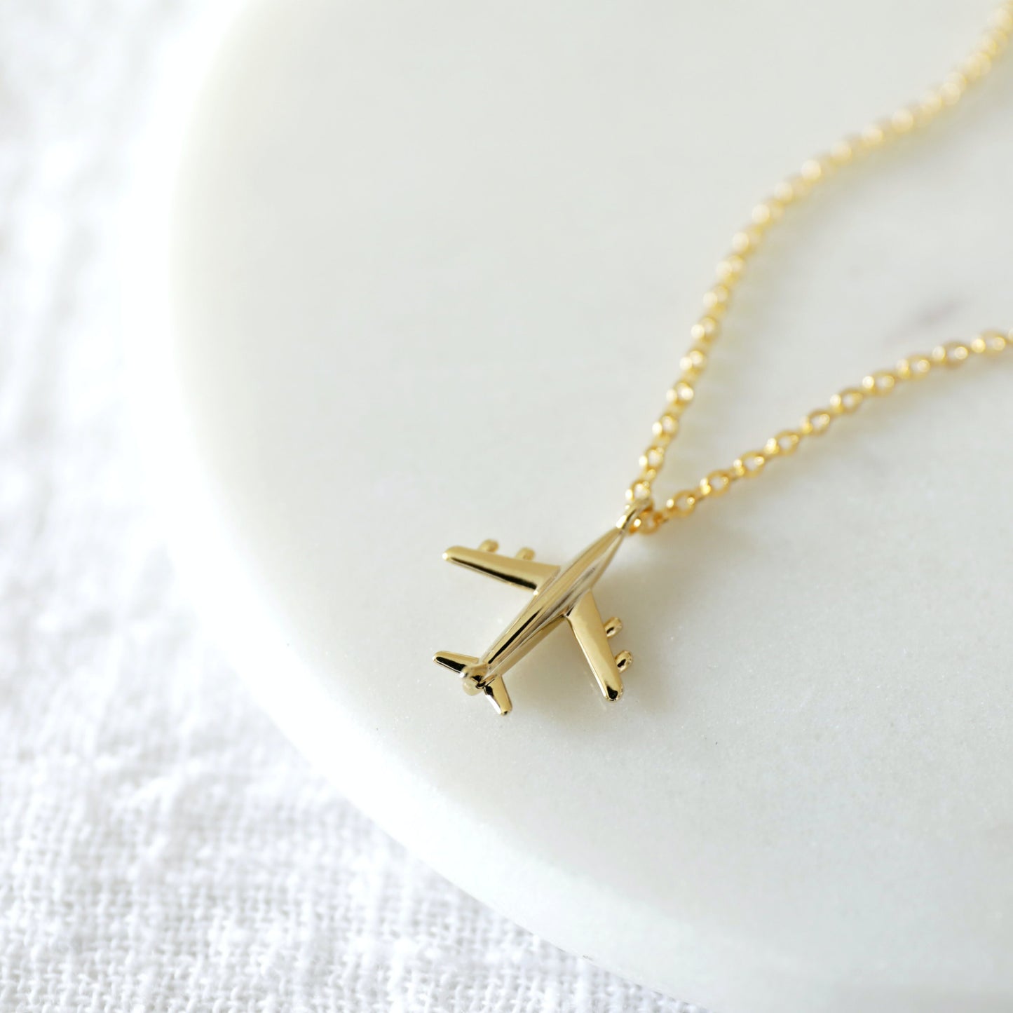 Airplane Charm Necklace, Gold Tiny Airplane Necklace, Dainty Necklace, Minimalist Necklace, Birthday Gift