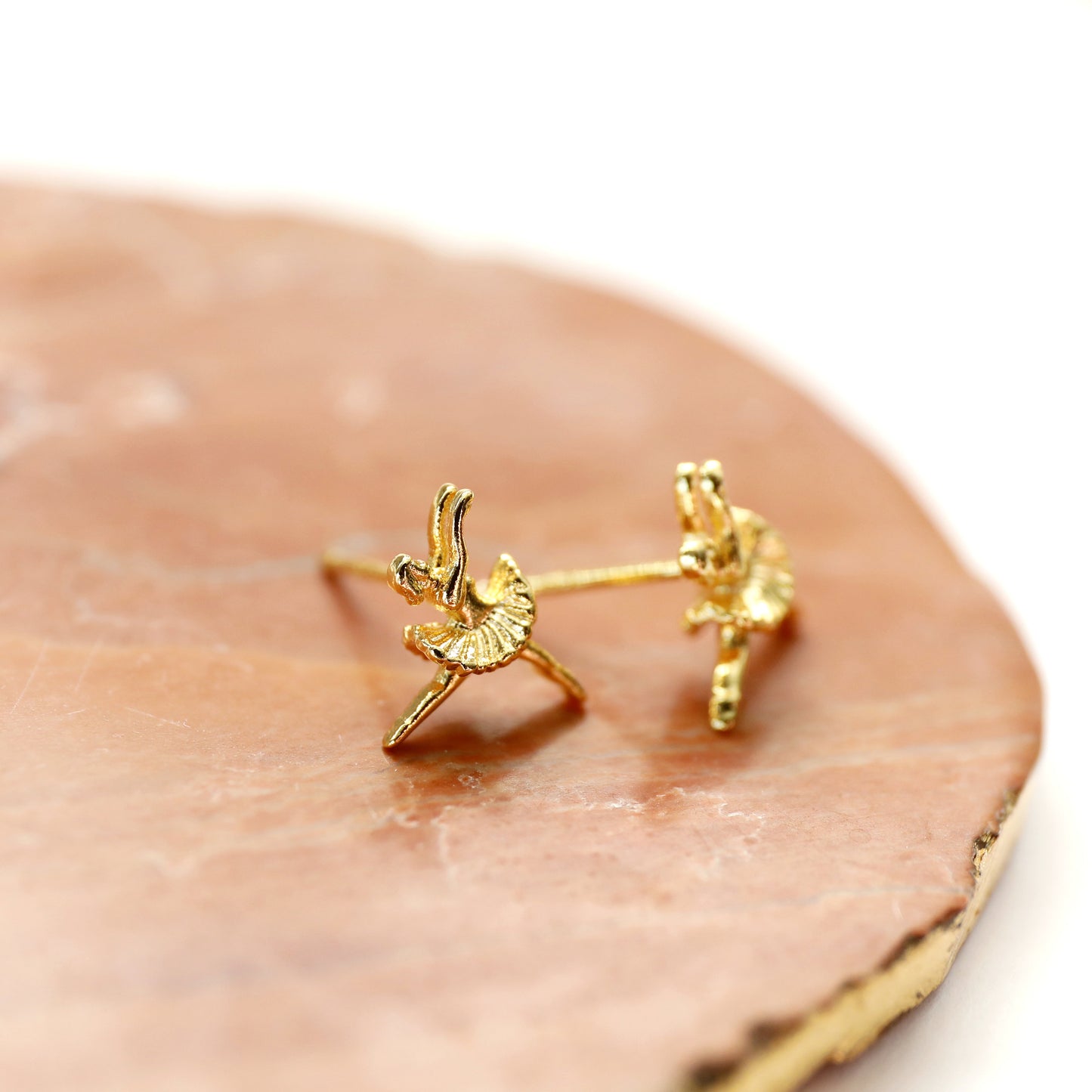 Super Tiny Gold Ballerina Earrings, Ballerina Earrings, Dancer Earrings