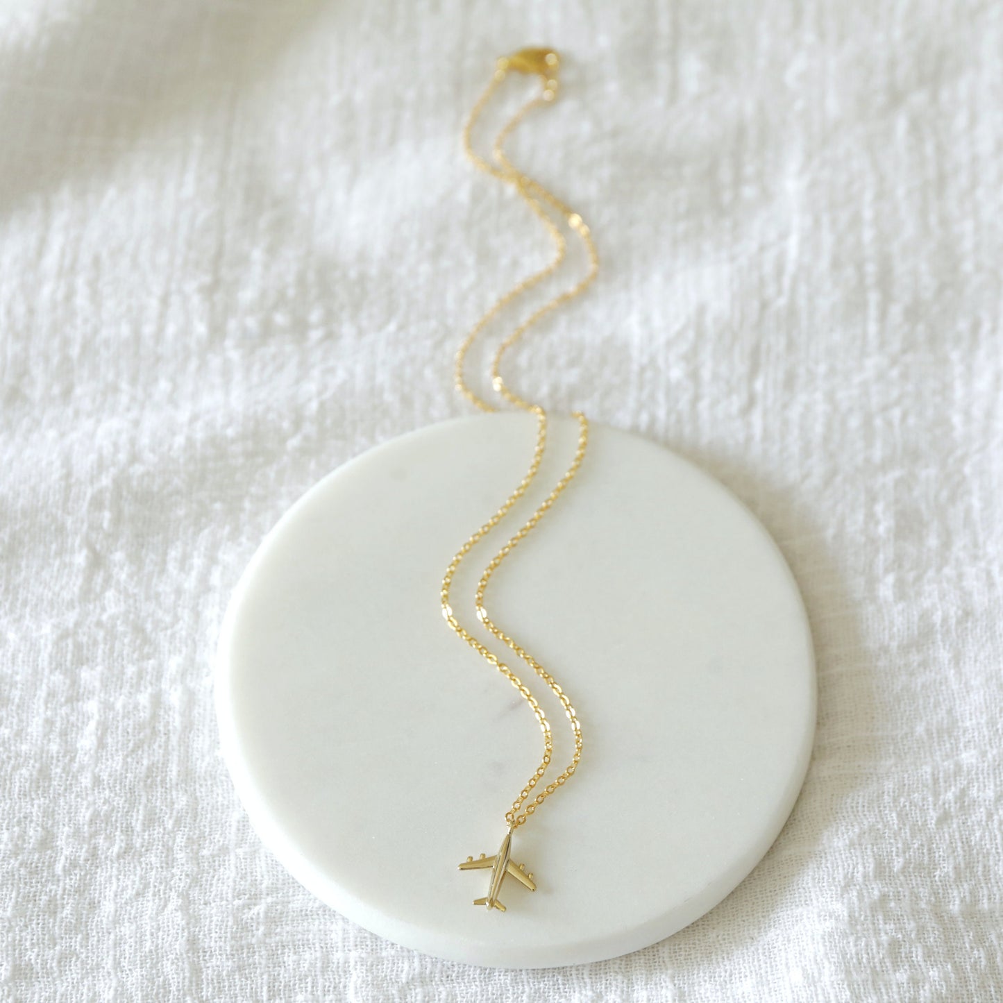 Airplane Charm Necklace, Gold Tiny Airplane Necklace, Dainty Necklace, Minimalist Necklace, Birthday Gift