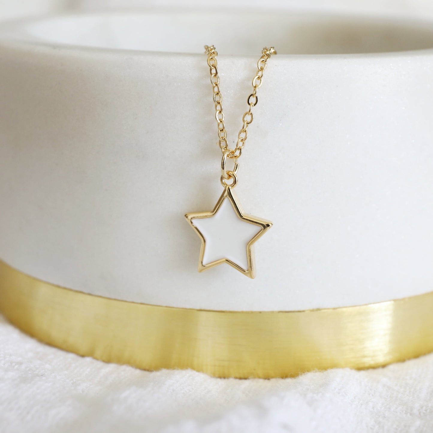 White Star Charm Necklace
