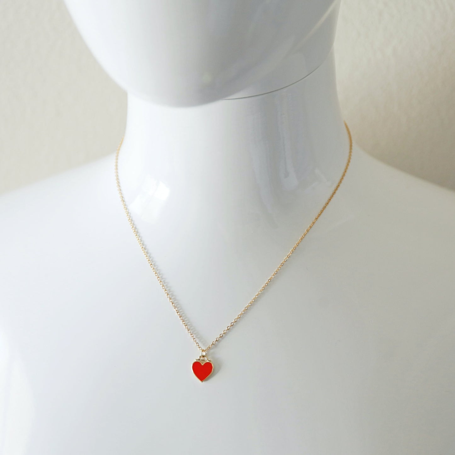 Dainty Red Heart Necklace