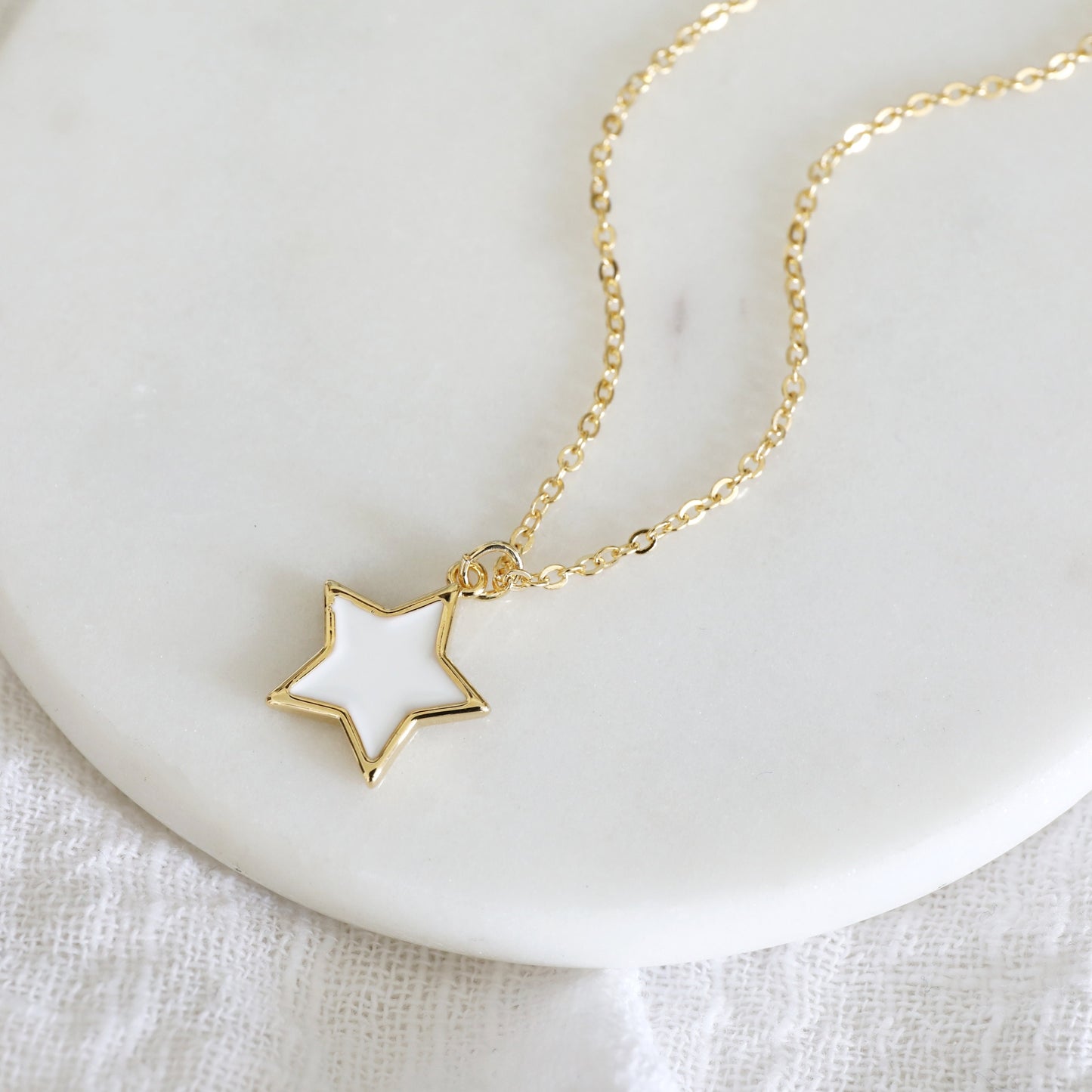 White Star Charm Necklace