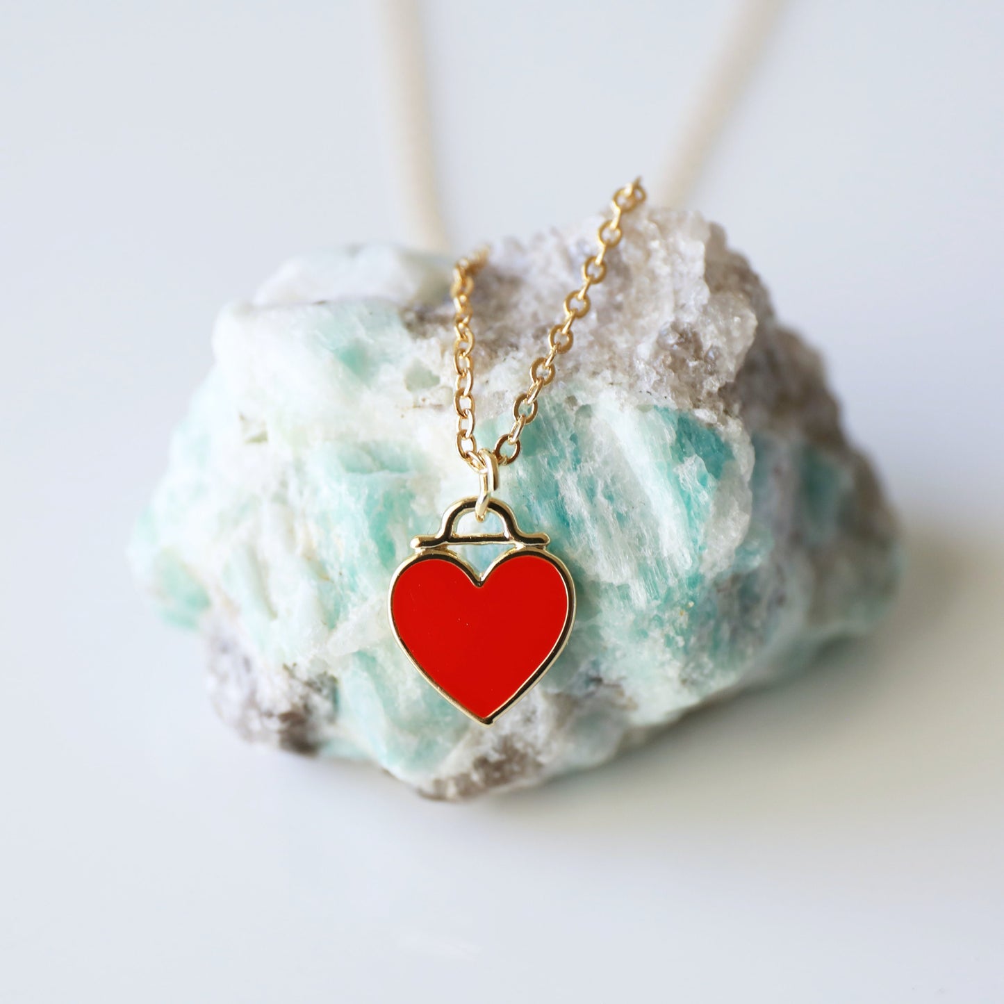 Dainty Red Heart Necklace