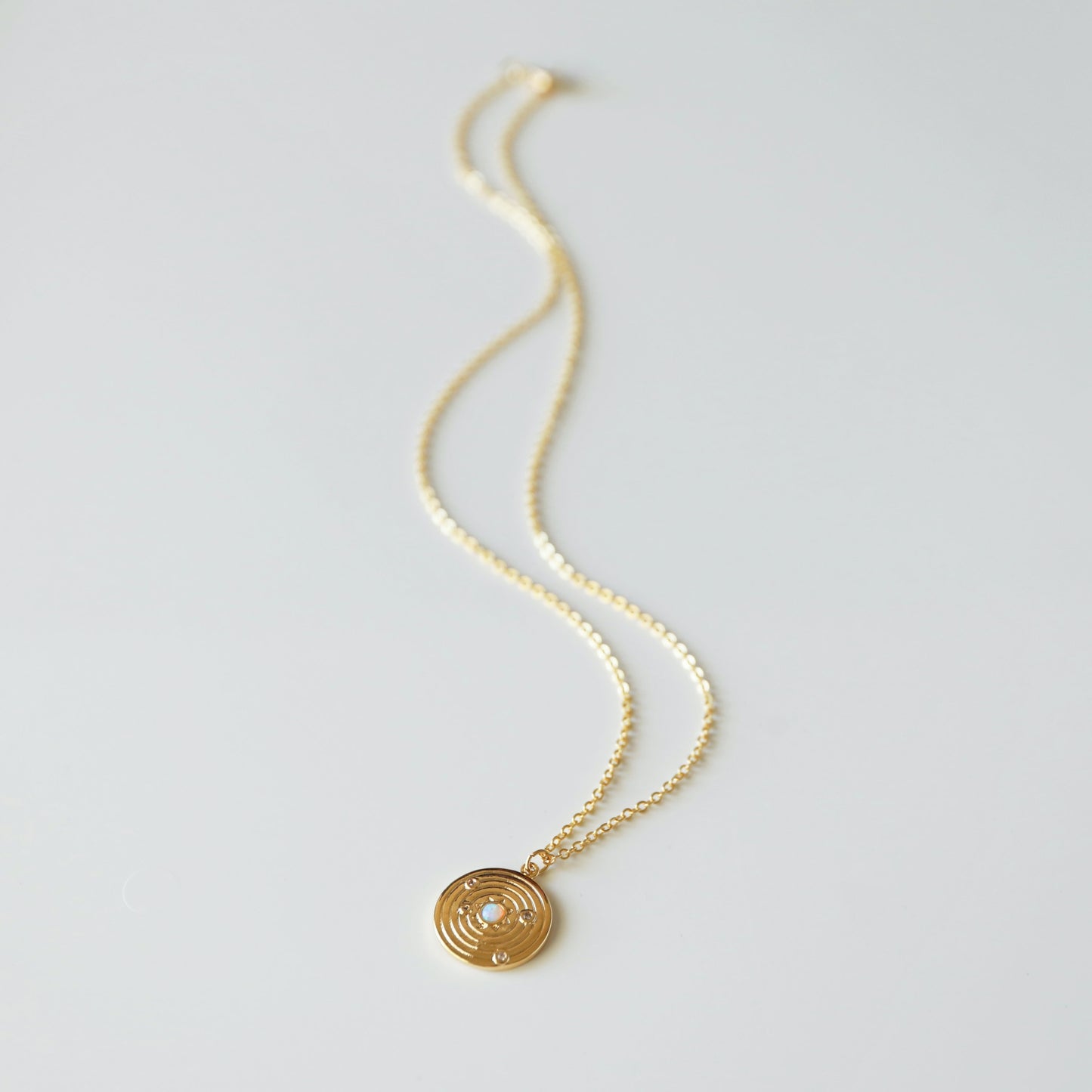 Gold Sun with Opal Stone Necklace