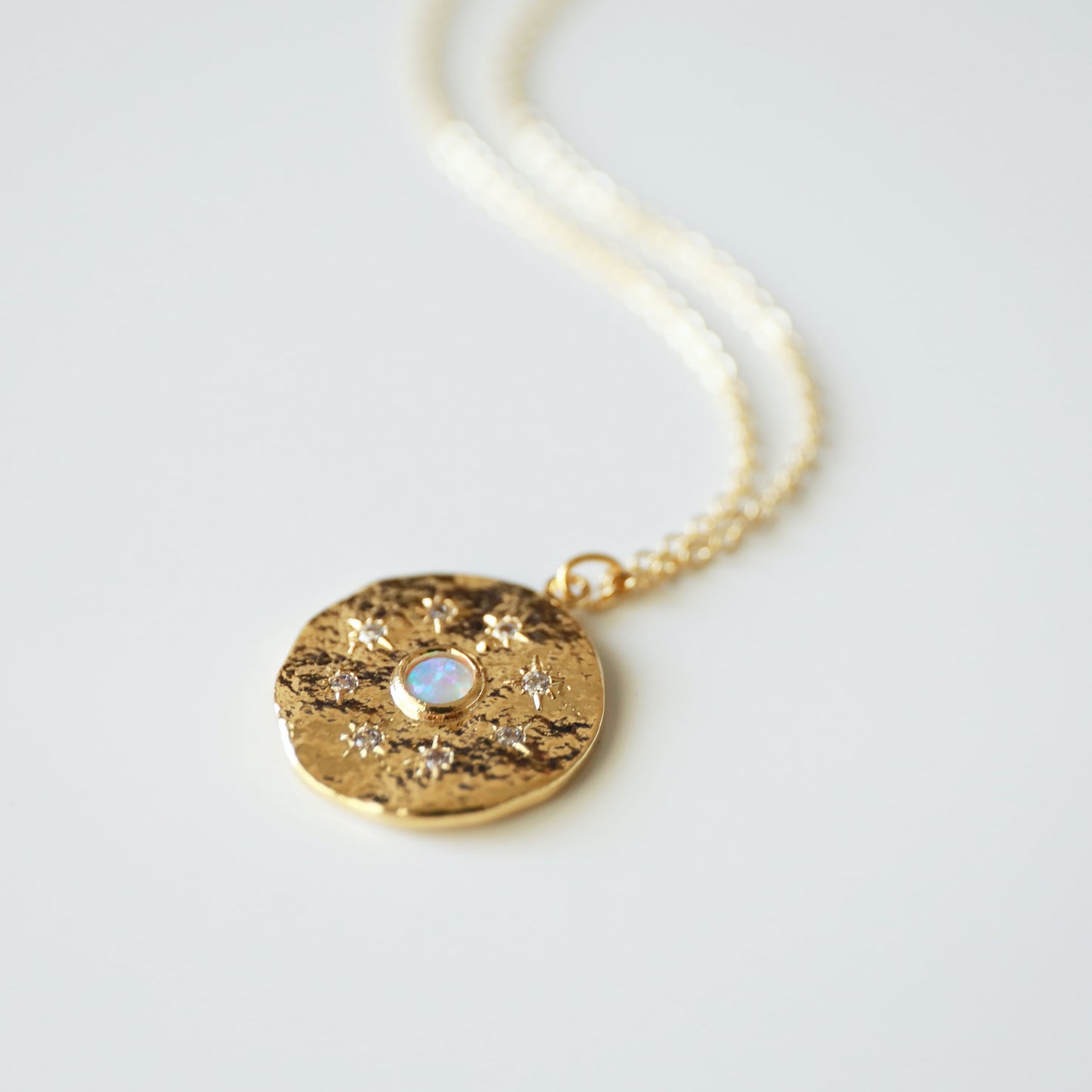 Stars Necklace, CZ Stone Stars with Opal Stone Necklace, Dainty Necklace,Bridesmaid Gift,Birthday Gift,Graduation Gift