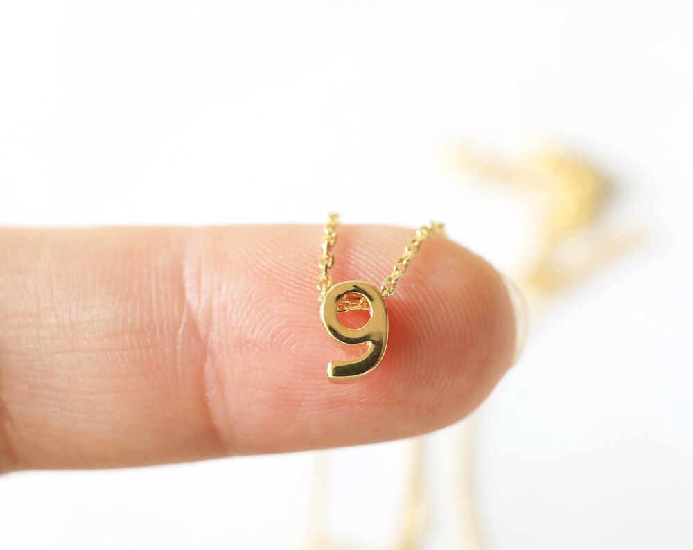 Gold Number Necklace